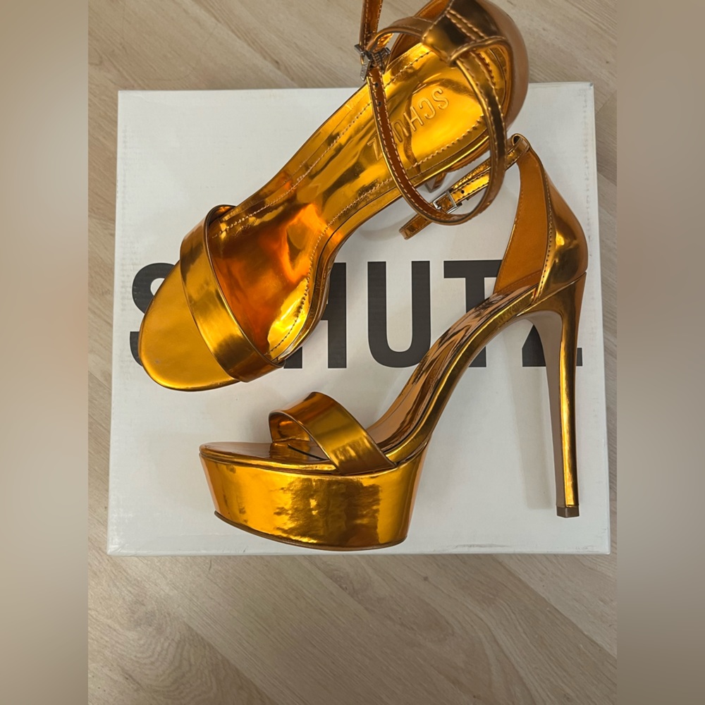 Metallic Orange Heels